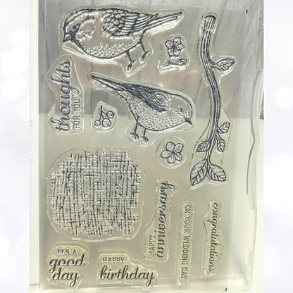 Stampin Up BEST BIRDS Blooms Rubber Stamps Thinlits Dies