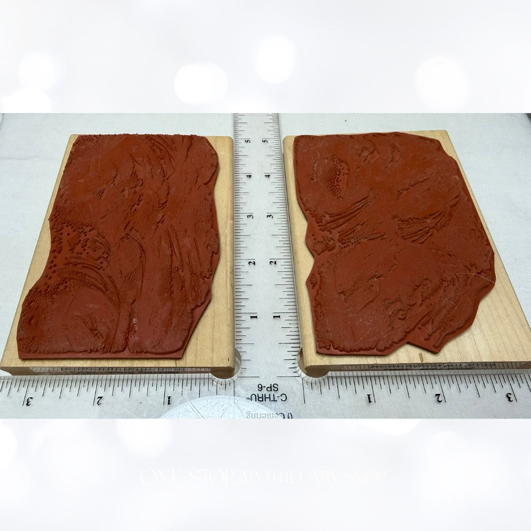 Stampscapes BROOK FALLS Babbling Brook Landscape Rocks Rubber Stamps