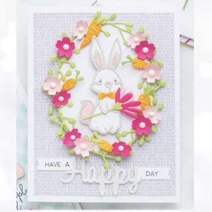Spellbinders EASTER Carrot Hop into Spring Bunny Rabbits Small Dies of the Month