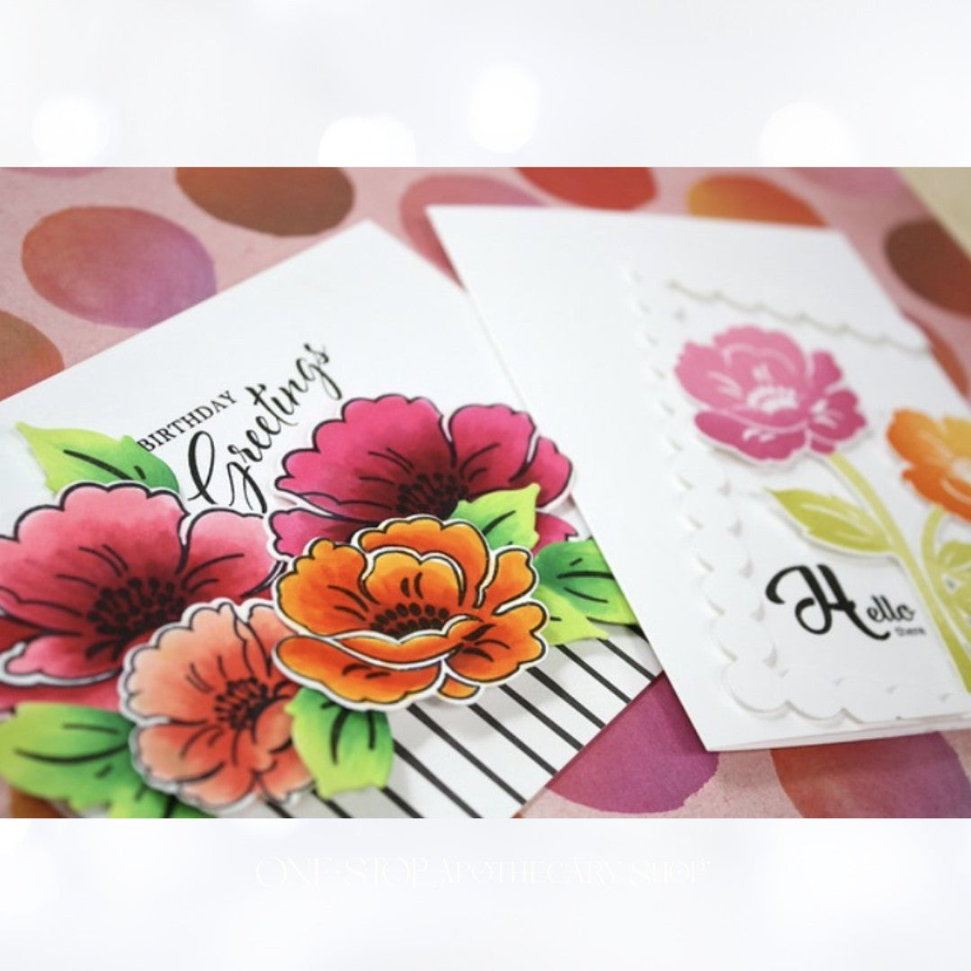 Papertrey Ink VINTAGE LINENS Floral Flowers Rubber Stamps