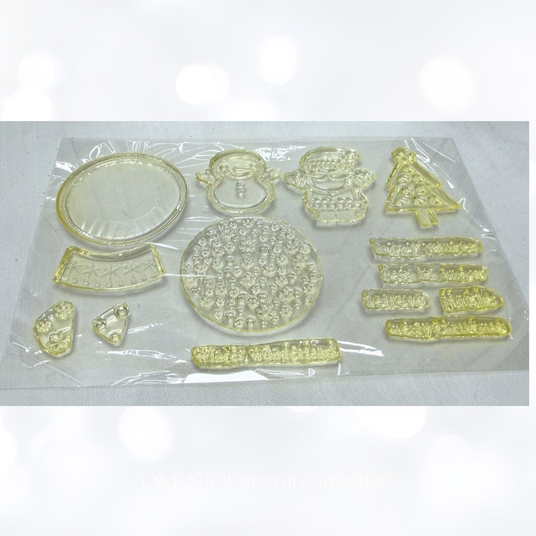 Papertrey Ink WINTER SNOW GLOBE Christmas Rubber Stamps Dies