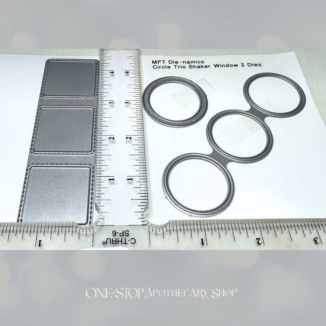 My Favorite Things CIRCLE & SQUARE Trio Shaker Window Dies Pouches Lot