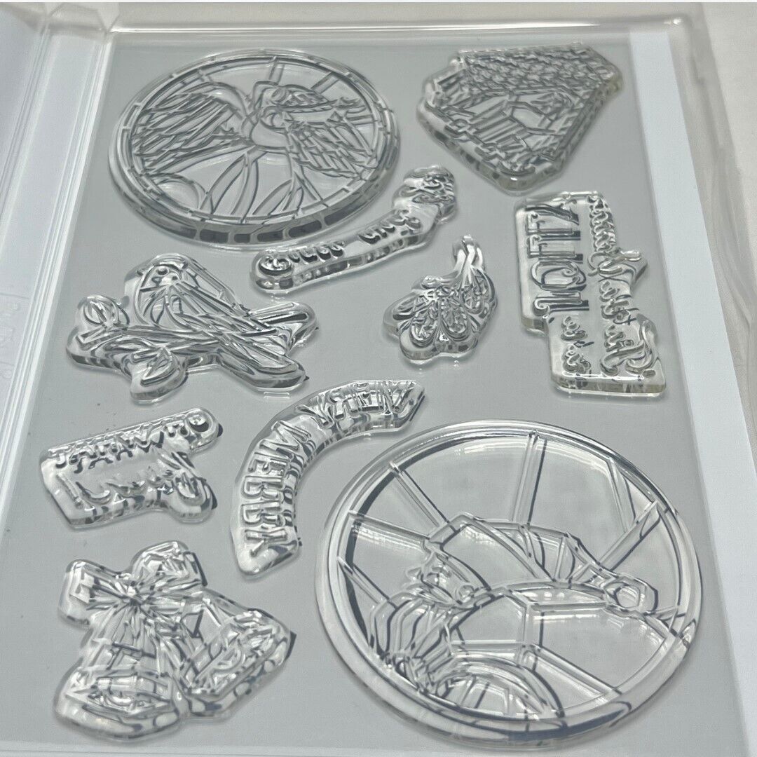 Stampin Up SO VERY MERRY Christmas Angel Religious Rubber Stamps