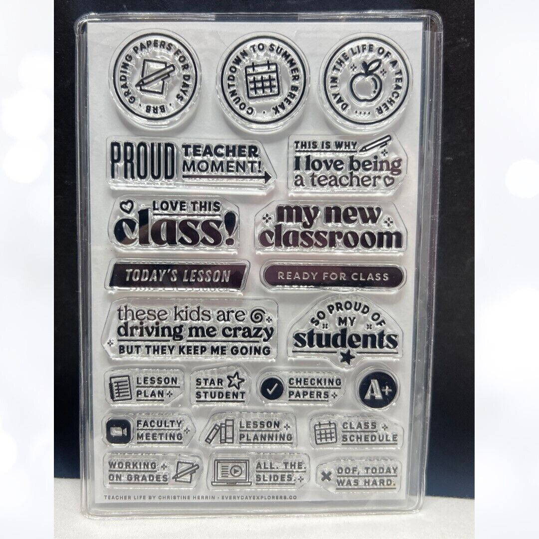 Everyday Explorers TEACHER LIFE School Planner Journal Rubber Stamps