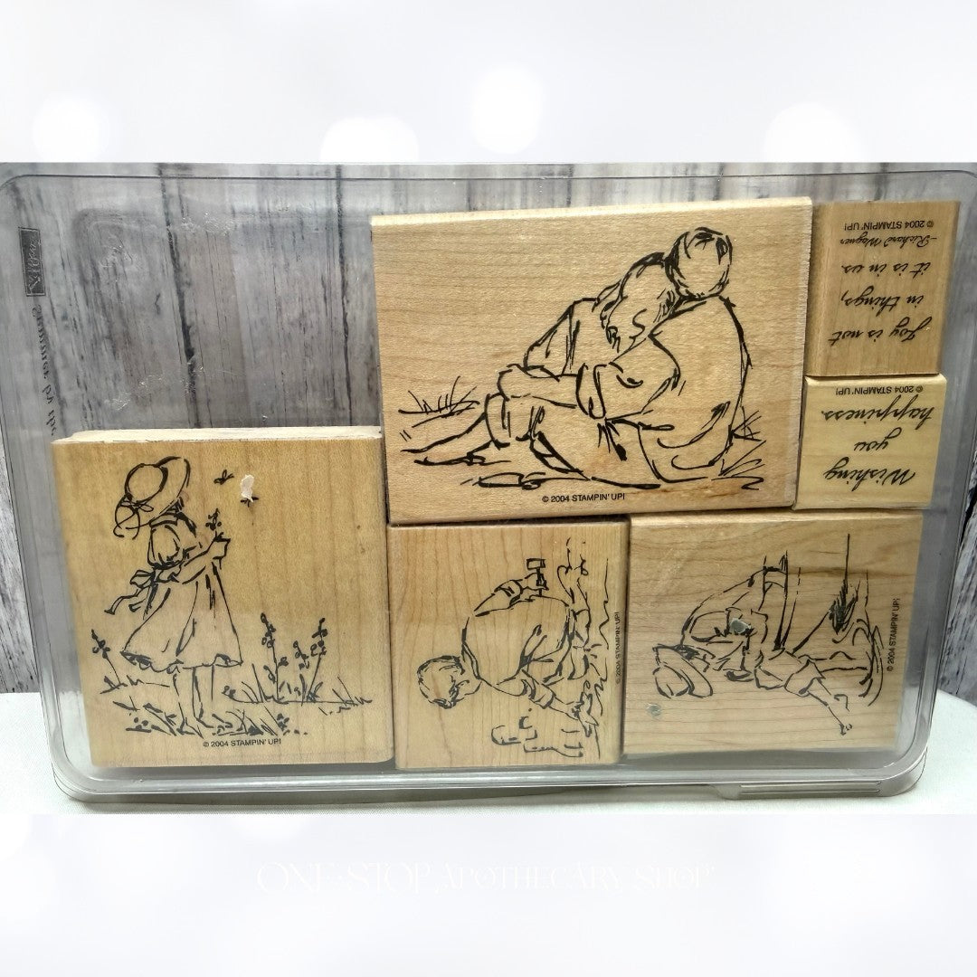 Stampin Up SUMMER BY THE SEA Beach Children Rubber Stamps