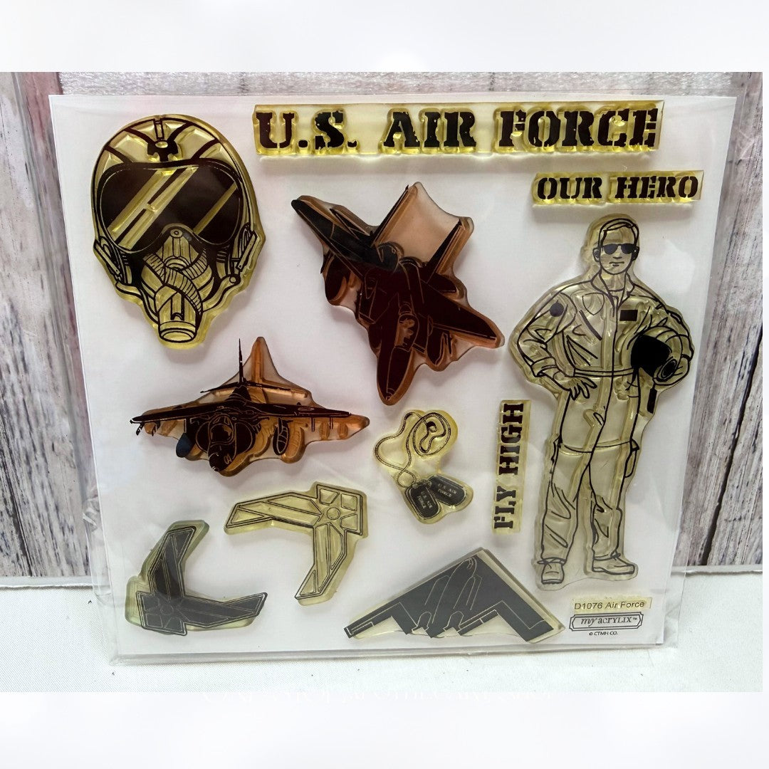 CTMH Close To My Heart US AIR FORCE Military Jets Rubber Stamps Rare