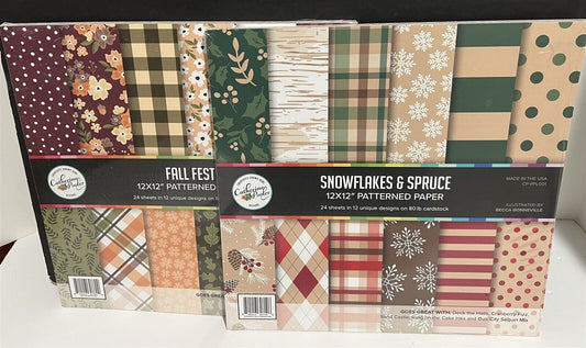 Catherine Pooler Snowflakes & Spruce Fall Fest Christmas Autumn Paper 12x12 Lot