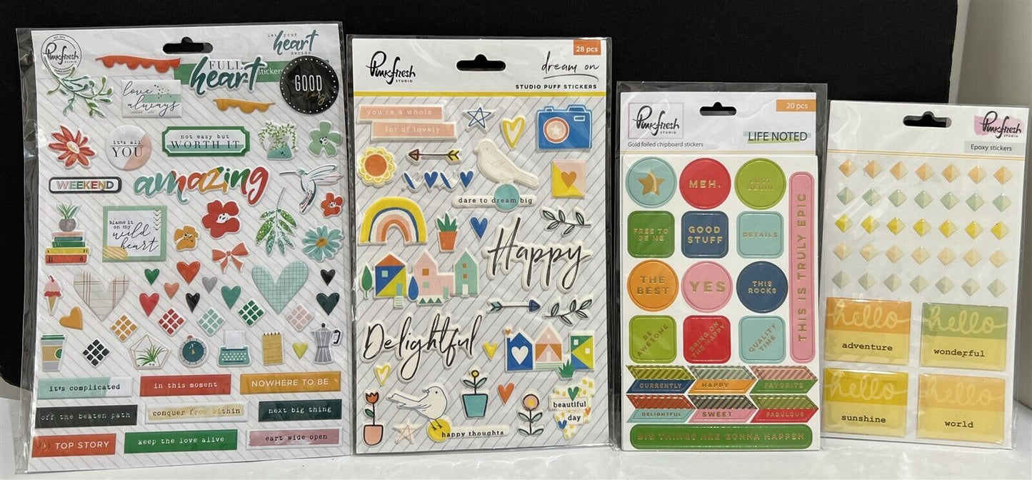 PinkFresh Studio PLANNER STICKERS 6x6 Paper Journal Embellishments Lot