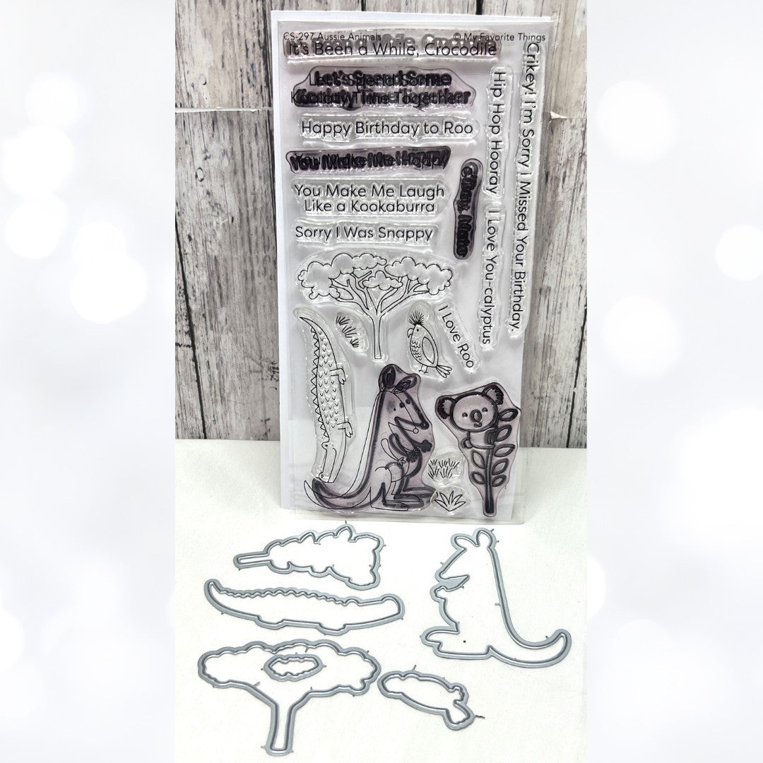 My Favorite Things AUSSIE ANIMALS Zoo Kangaroo Koala Rubber Stamps Dies Rare