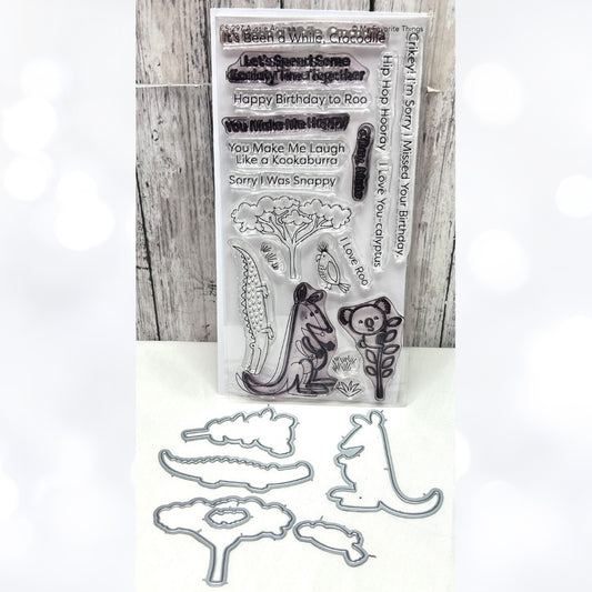 My Favorite Things AUSSIE ANIMALS Zoo Kangaroo Koala Rubber Stamps Dies Rare