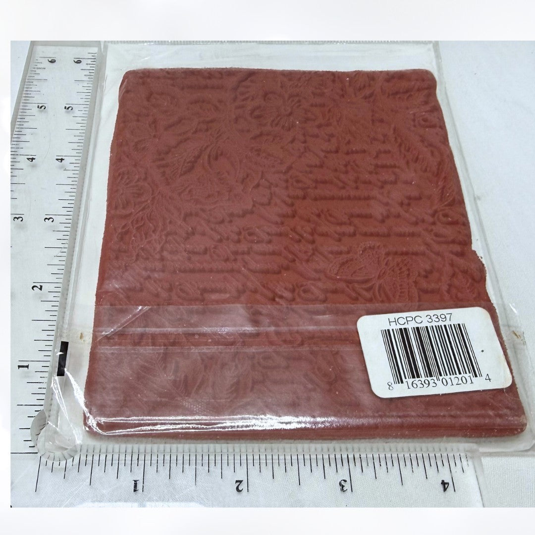 Heartfelt Creations BELLA ROSE VINTAGE Floral Script Background Rubber Stamp