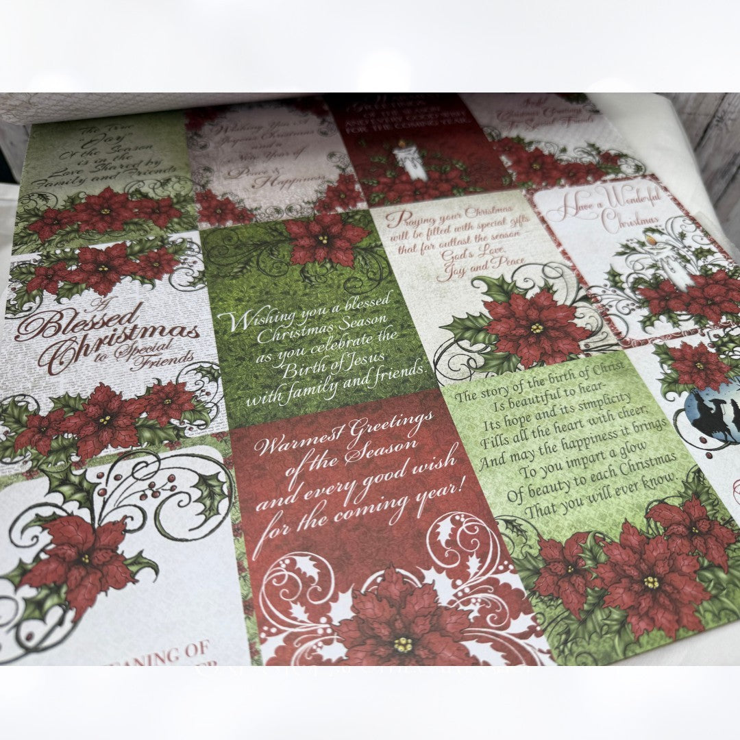 Heartfelt Creations SPARKLING POINSETTIA Christmas 12x12 Paper Collection Rare
