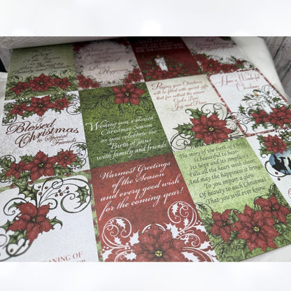 Heartfelt Creations SPARKLING POINSETTIA Christmas 12x12 Paper Collection Rare