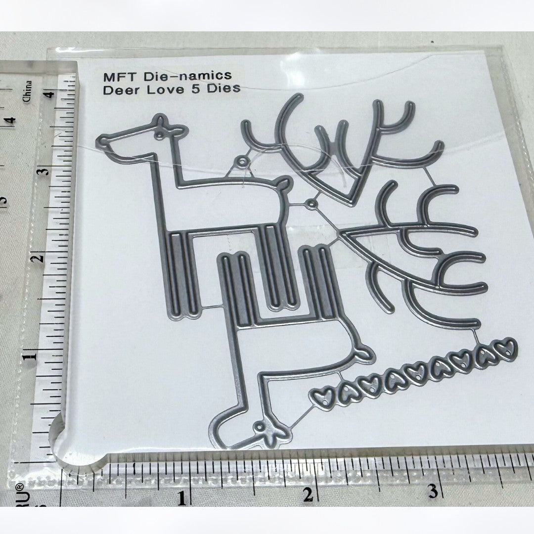 My Favorite Things DEER LOVE Christmas Reindeer Rubber Stamps Dies Lot