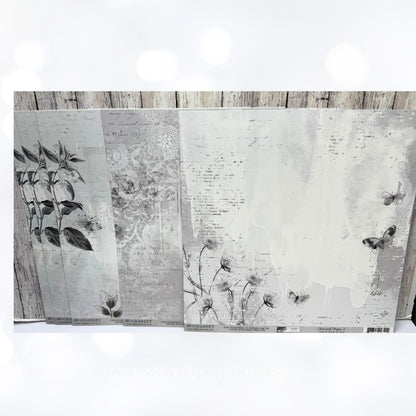 49 & Market CHARCOAL 12x12 Paper Ephemera Frames Die Cuts Collection Kit