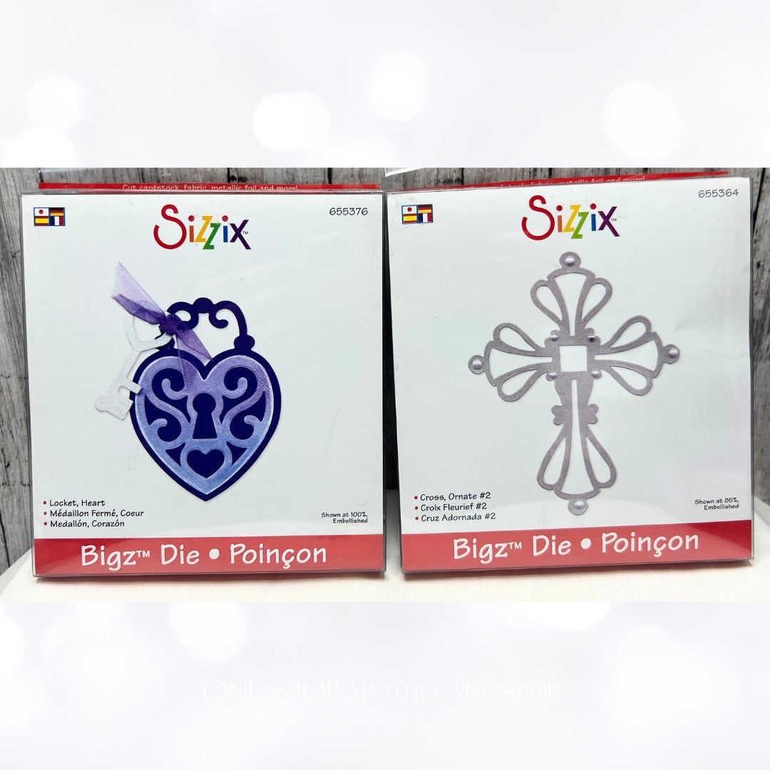 Sizzix ORNATE CROSS #2 & Heart Locket Valentines Bigz Dies