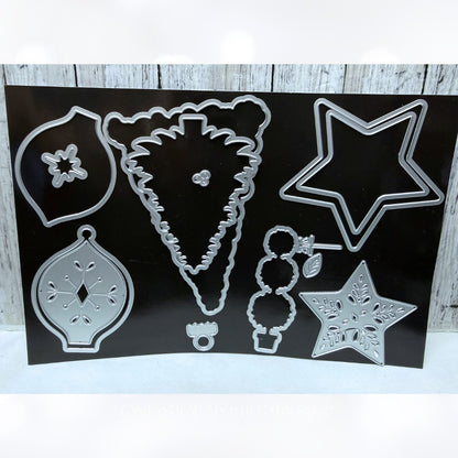 Scrapbook & Cards Today JOLLY HOLIDAY Christmas Tree Rubber Stamps Dies Card Kit