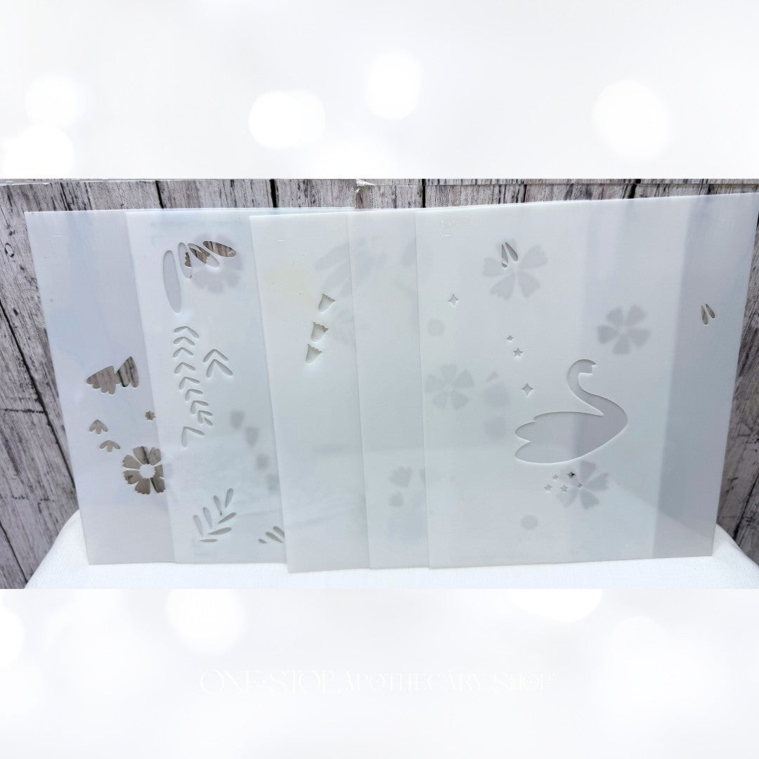 Pinkfresh Studio MAJESTIC SWAN Rubber Stamps Dies Stencils Kit