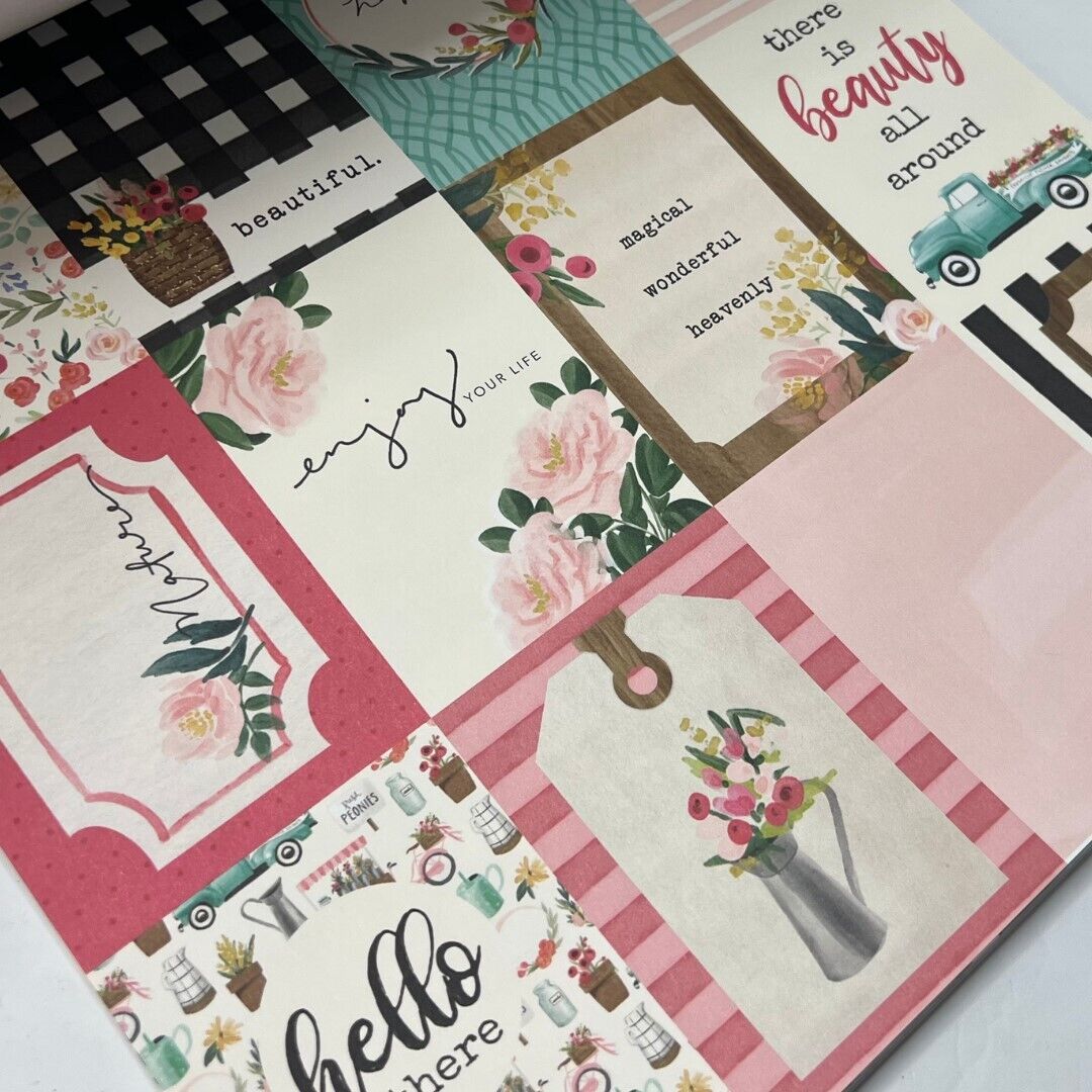 Carta Bella FLOWER MARKET Flora No 1 12x12 Cardstock Paper Kits Lot of 2