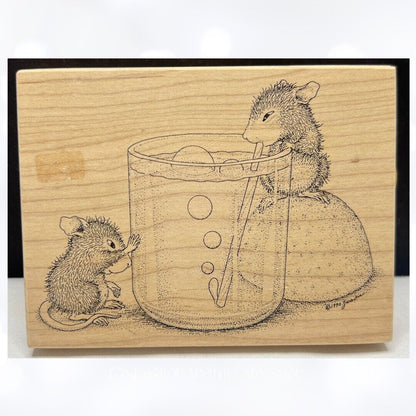 House Mouse LEMONADE BUBBLES Mice Rubber Stamp