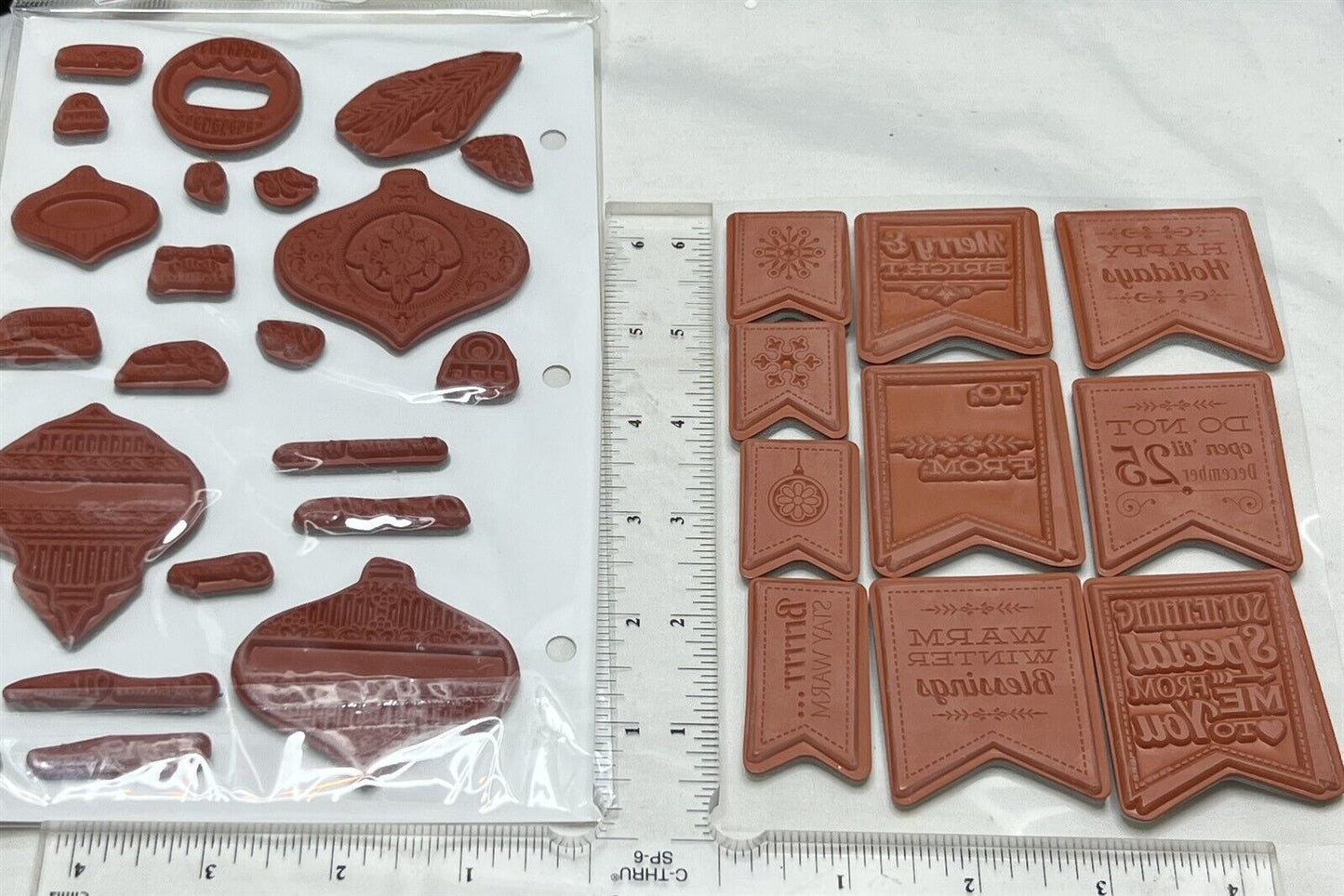 Justrite Penny Black CHRISTMAS Ornaments Banners Holiday Rubber Stamps Lot