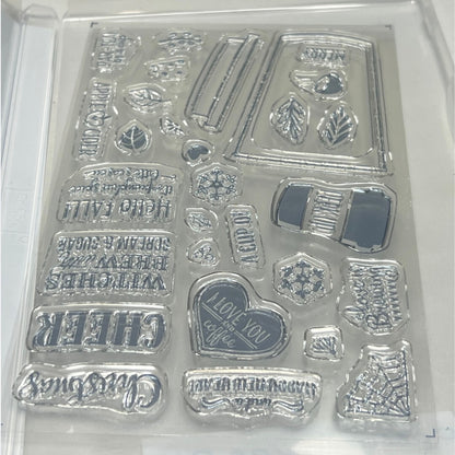 Stampin Up MERRY CAFE Coffe Cups Christmas Rubber Stamps Framelits Dies