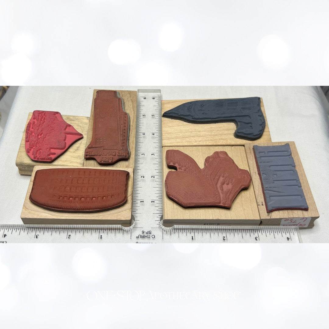 TRAVEL India Pisa Great Wall China Mixed Media Rubbber Stamps