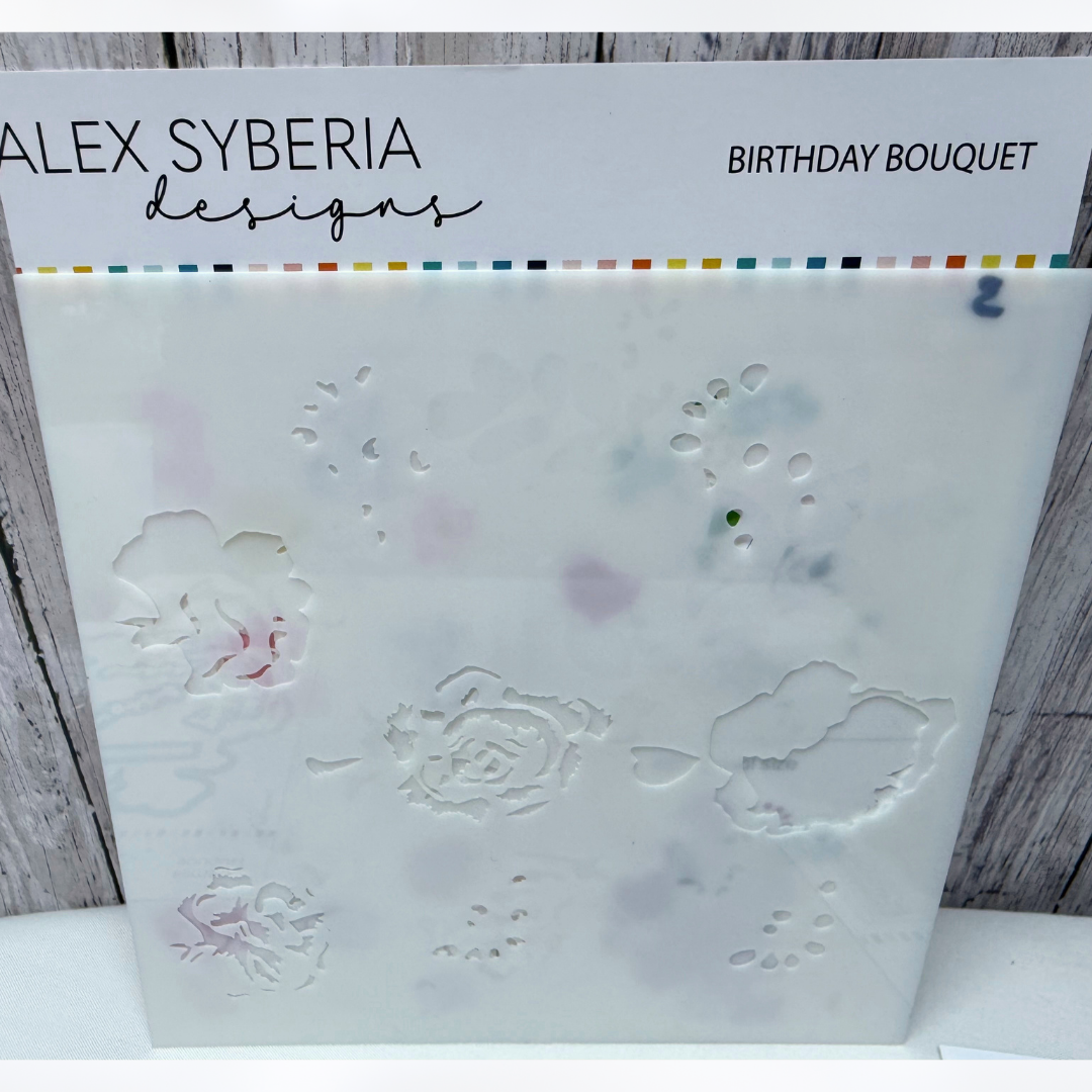 Alex Syberia BIRTHDAY BOUQUET Flowers Floral Rubber Stamps Dies Stencils