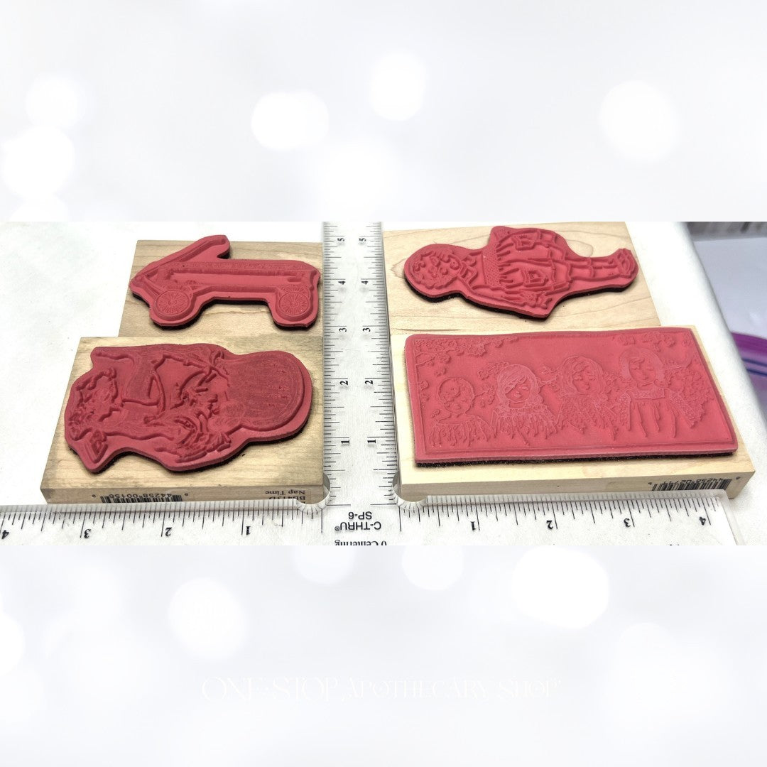 B Line Designs CHILDREN Little Girl Wagon Mixed Media Rubber Stamps