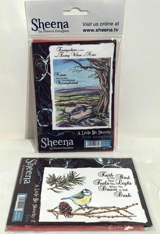 Sheena Douglass Sketchy NATURE FAITH Accomplished Bird Unmounted Rubber Stamps