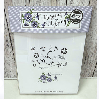 Papertrey Ink MORNING BY MORNING Glory Flowers Rubber Stamps