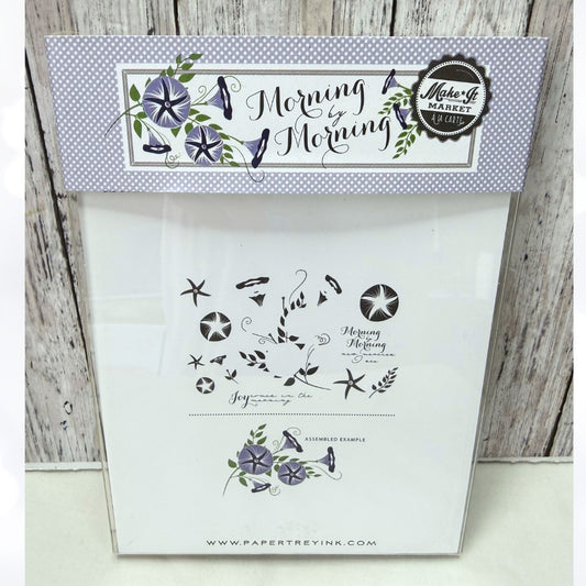 Papertrey Ink MORNING BY MORNING Glory Flowers Rubber Stamps