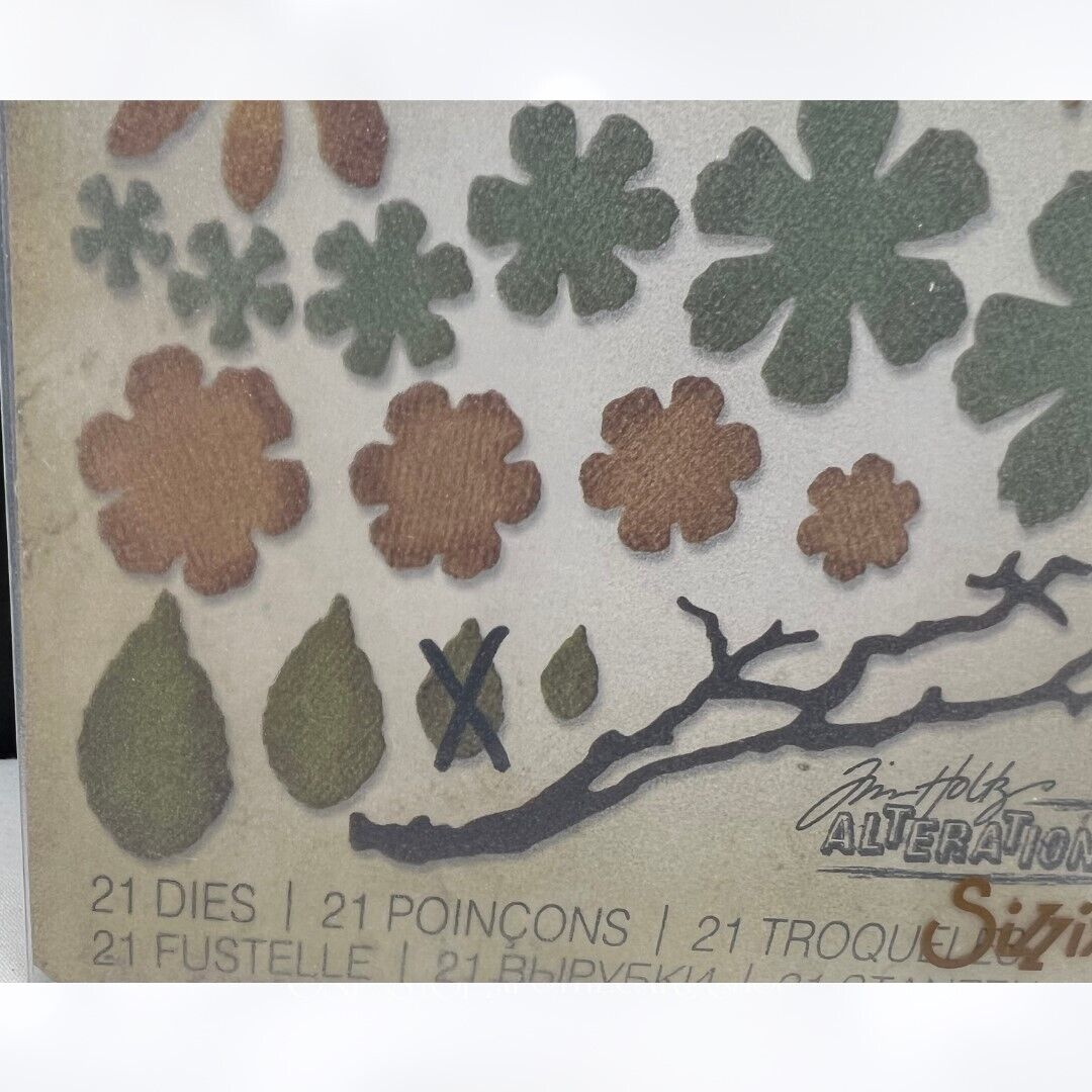 Tim Holtz TINY TATTERED FLORALS Branch Flowers Thinlits Dies AS IS**