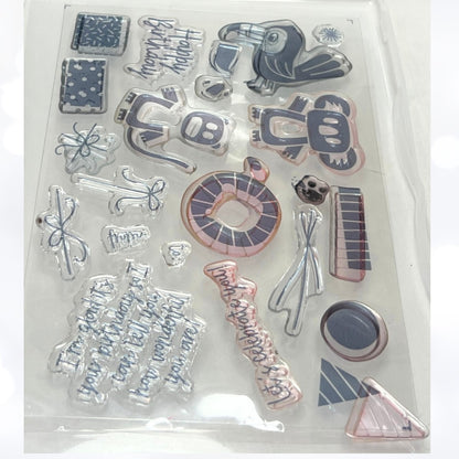 Stampin Up BONANZA BUDDIES Zoo Animals Rubber Stamps Dies