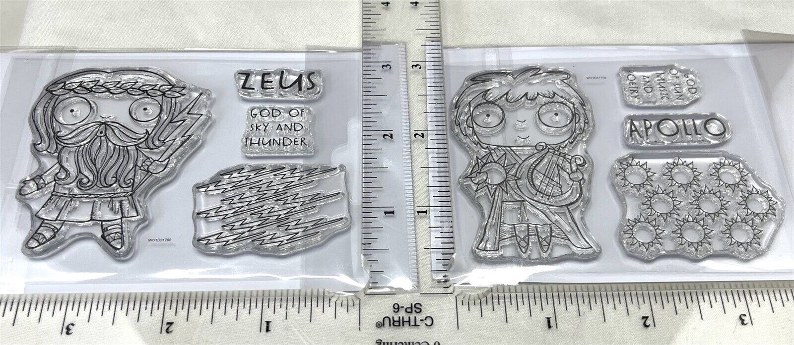 Aall & Create ZEUS & APOLLO Greek Gods Mythology 3x4 Rubber Stamps Lot of 2