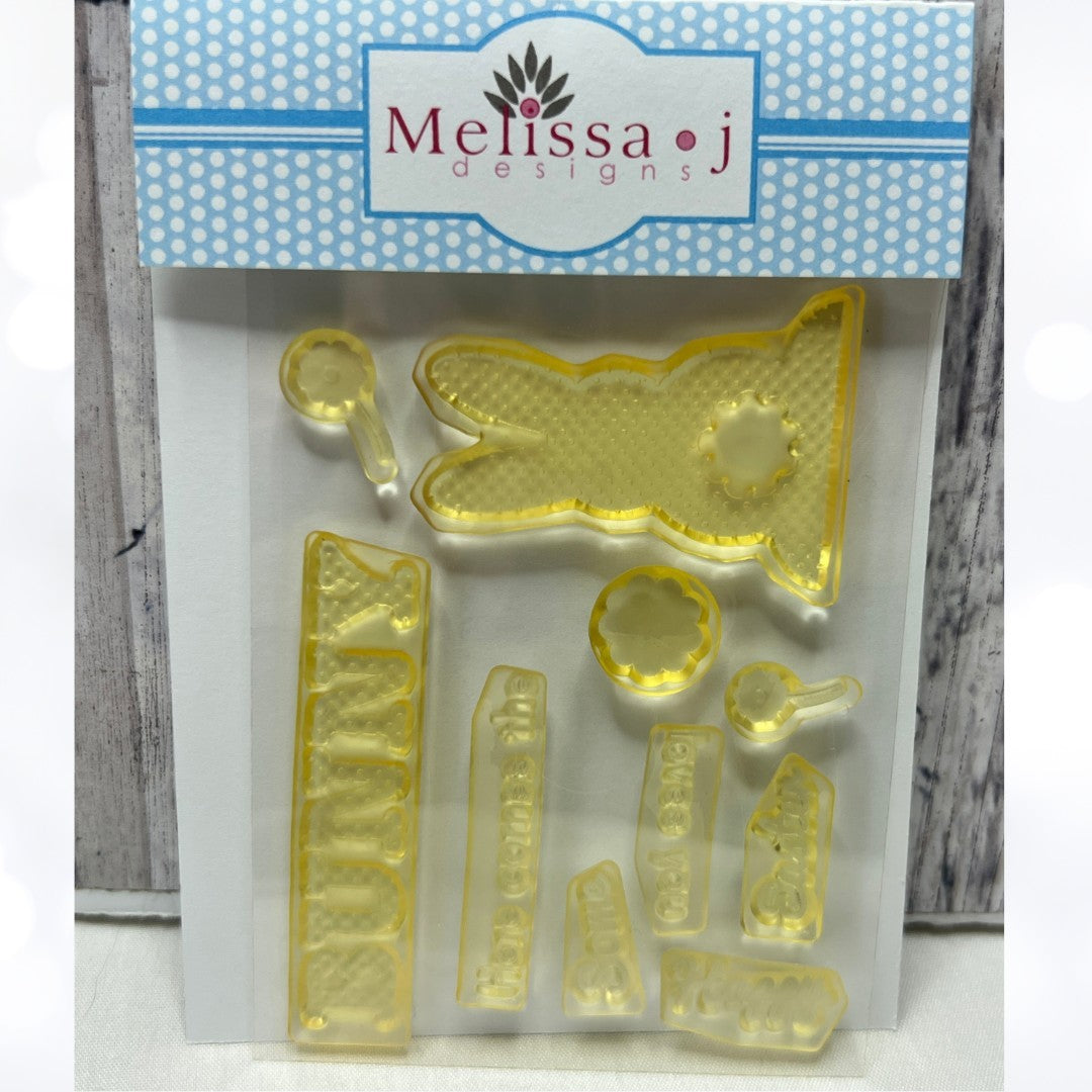 Papertrey Ink POLKA DOT PARADE Easter Bunny Rubber Stamps Dies
