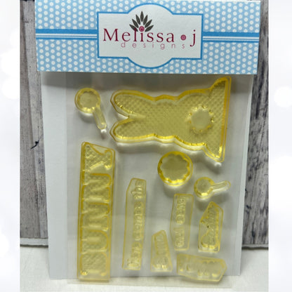 Papertrey Ink POLKA DOT PARADE Easter Bunny Rubber Stamps Dies