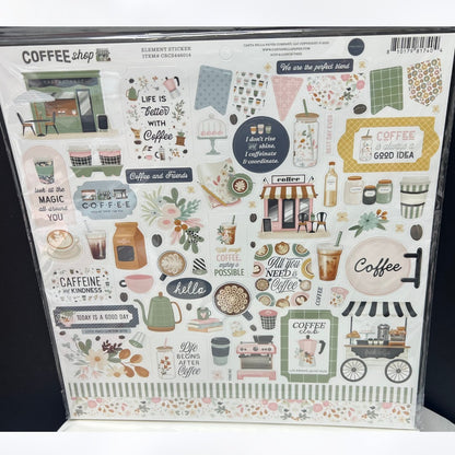 Carta Bella COFFEE 12x12 Paper Kit 6x6 Stickers Ephemera Die Cuts Collection