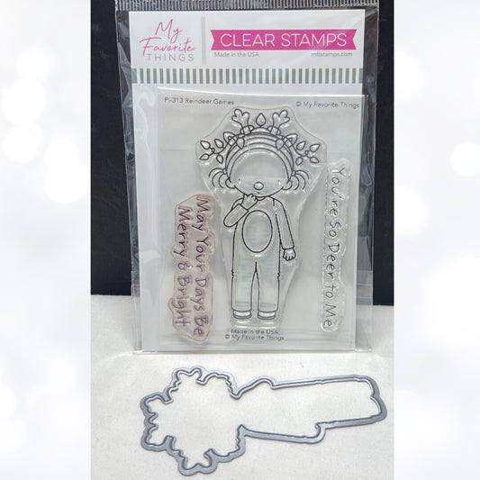 My Favorite Things REINDEER GAMES Pure Innocence Christmas Rubber Stamps Dies