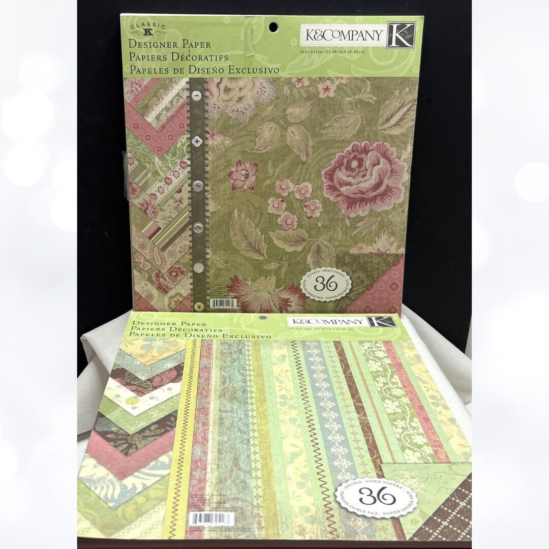 K & Company MCKENNA & ROAM Scrapbook 12x12 Paper Cardstock Pads Rare