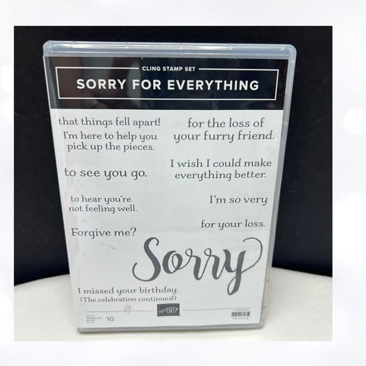 Stampin Up SORRY FOR EVERYTHING Sentiments Greetings Rubber Stamps