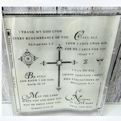 Papertrey Ink EVERYDAY BLESSINGS Cross Religious Bible Verses Rubber Stamps