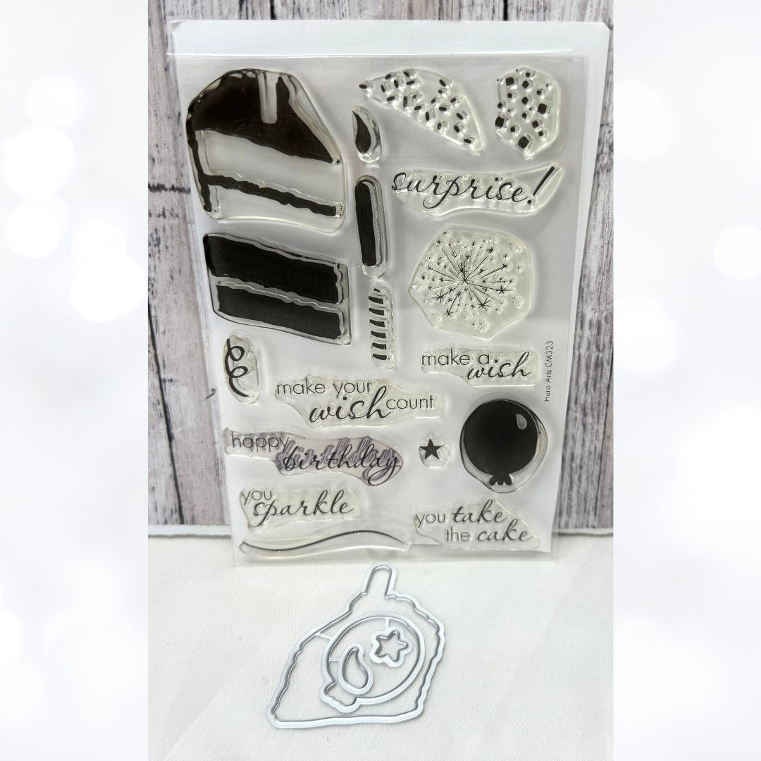 Hero Arts Color Layering BIRTHDAY CAKE Party Rubber Stamps Dies