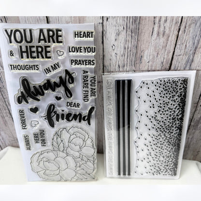 Concord & 9th LOVE ALWAYS You Are Here Hearts Valentines Day Rubber Stamps