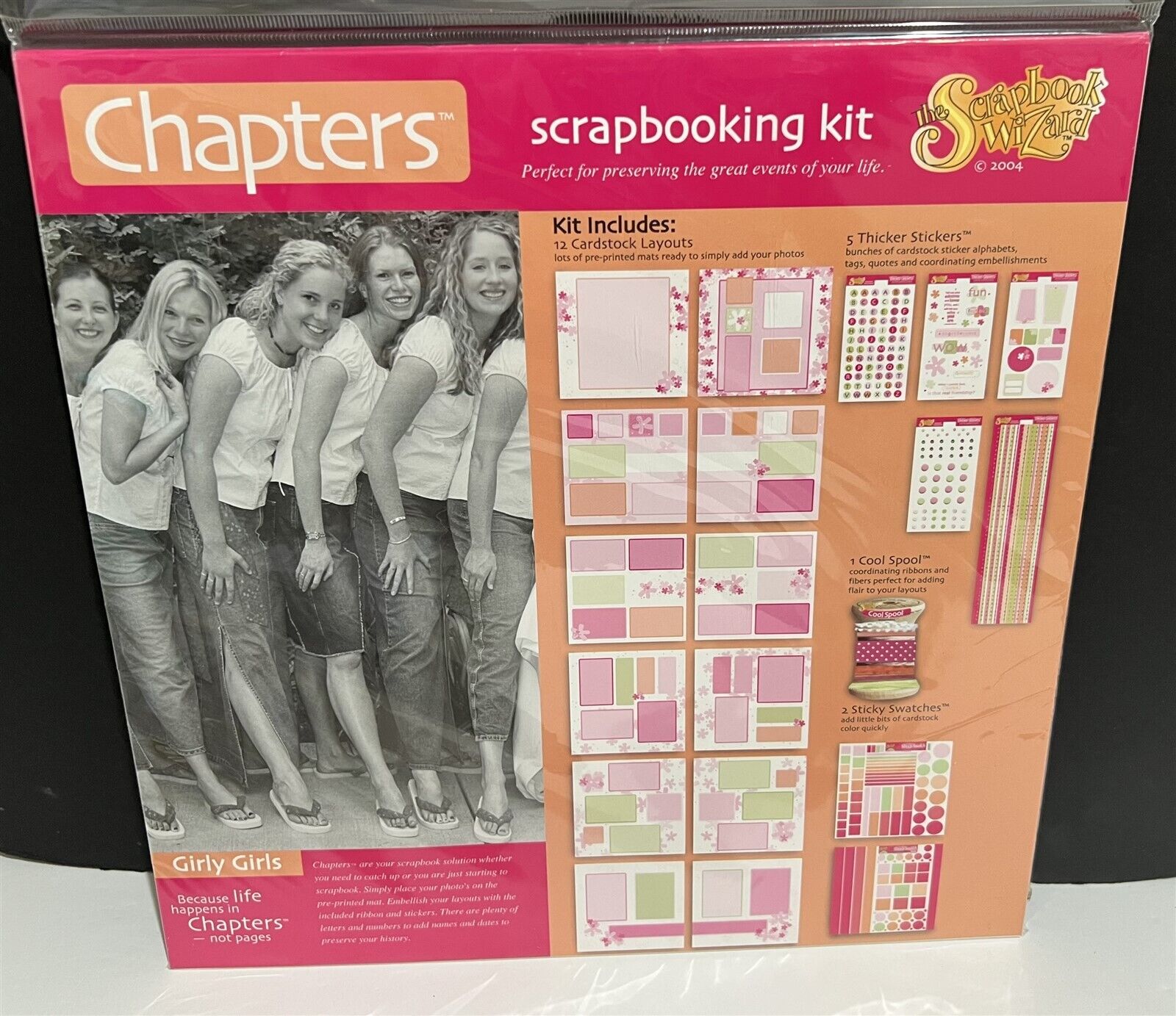 Scrapbook Wizard CHAPTERS Scrapbook 12x12 Kits Flowers Girls Lot of 3