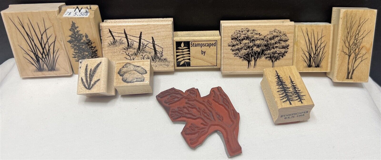 Stampscapes TREES FENCE Grass Nature Landscape Rubber Stamps Lot of 11