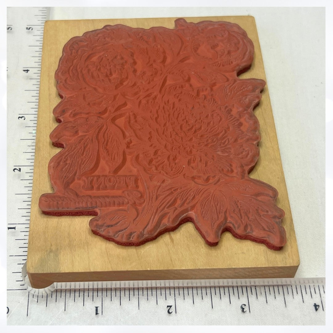 PSX PEONY Botanical Flowers Floral Peonies K-1277 Rubber Stamp