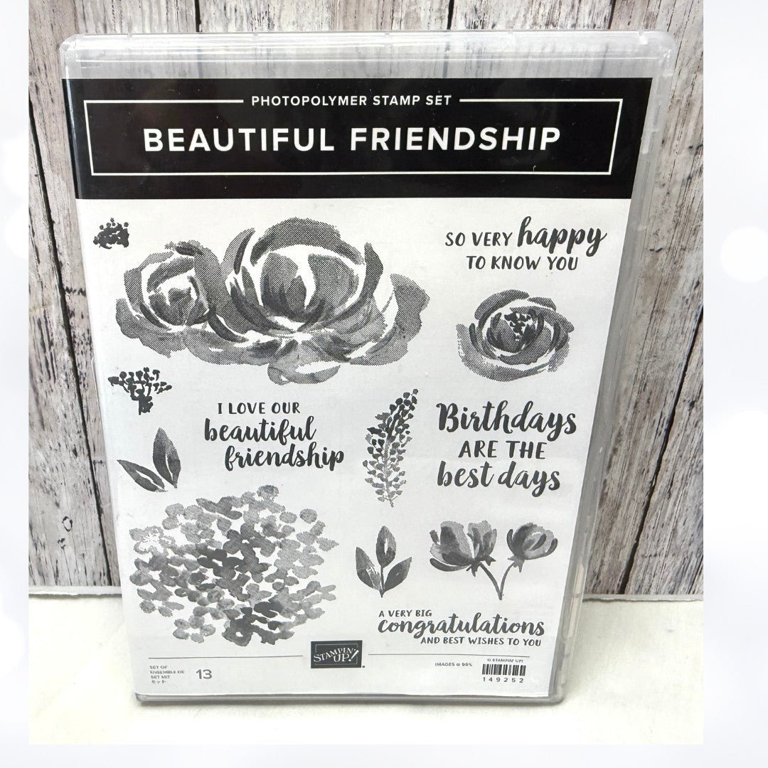 Stampin Up BEAUTIFUL FRIENDSHIP Flowers Rubber Stamps