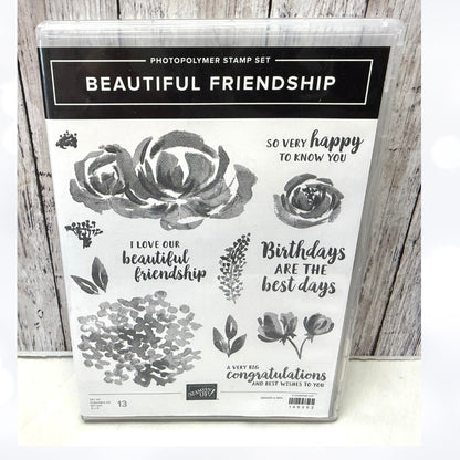 Stampin Up BEAUTIFUL FRIENDSHIP Flowers Rubber Stamps