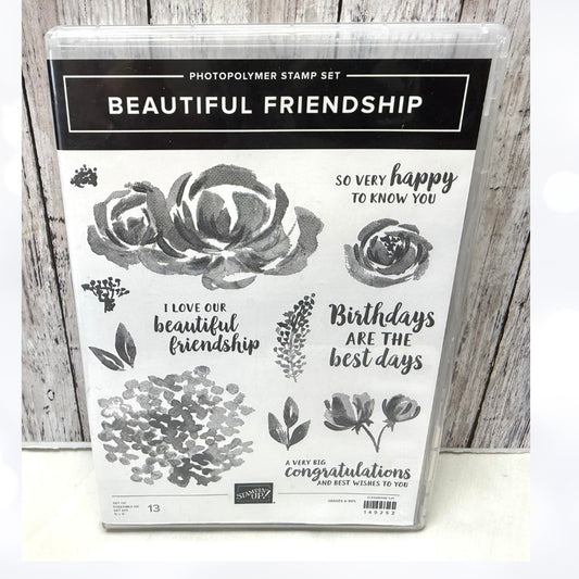 Stampin Up BEAUTIFUL FRIENDSHIP Flowers Rubber Stamps